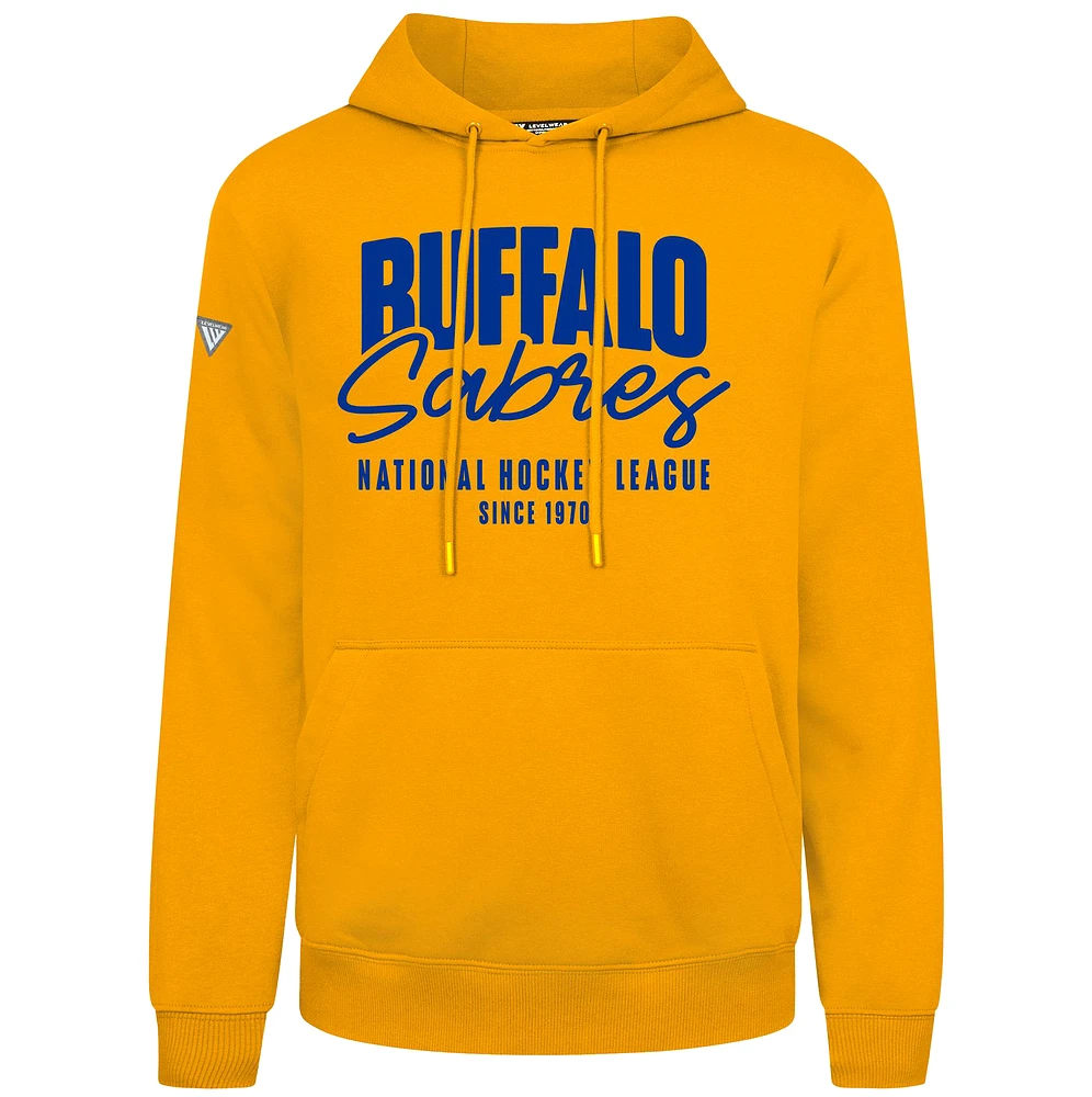 Men's Levelwear Gold Buffalo Sabres Podium Response Pullover Hoodie