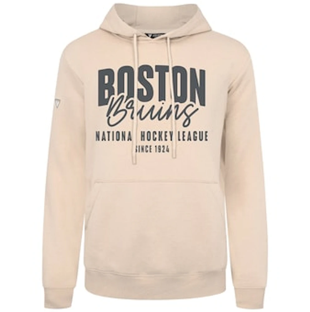 Men's Levelwear Khaki Boston Bruins Podium Response Pullover Hoodie