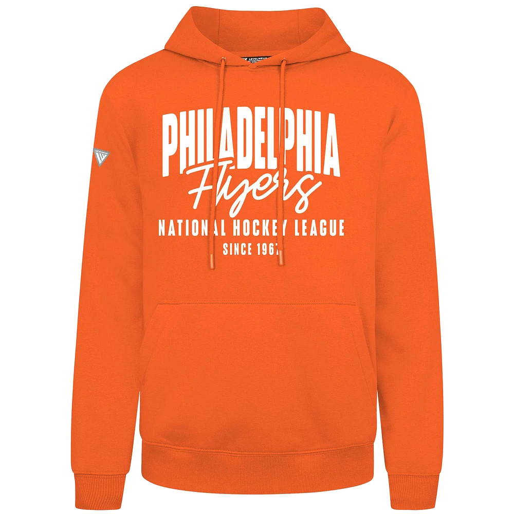 Men's Levelwear Orange Philadelphia Flyers Podium Response Pullover Hoodie