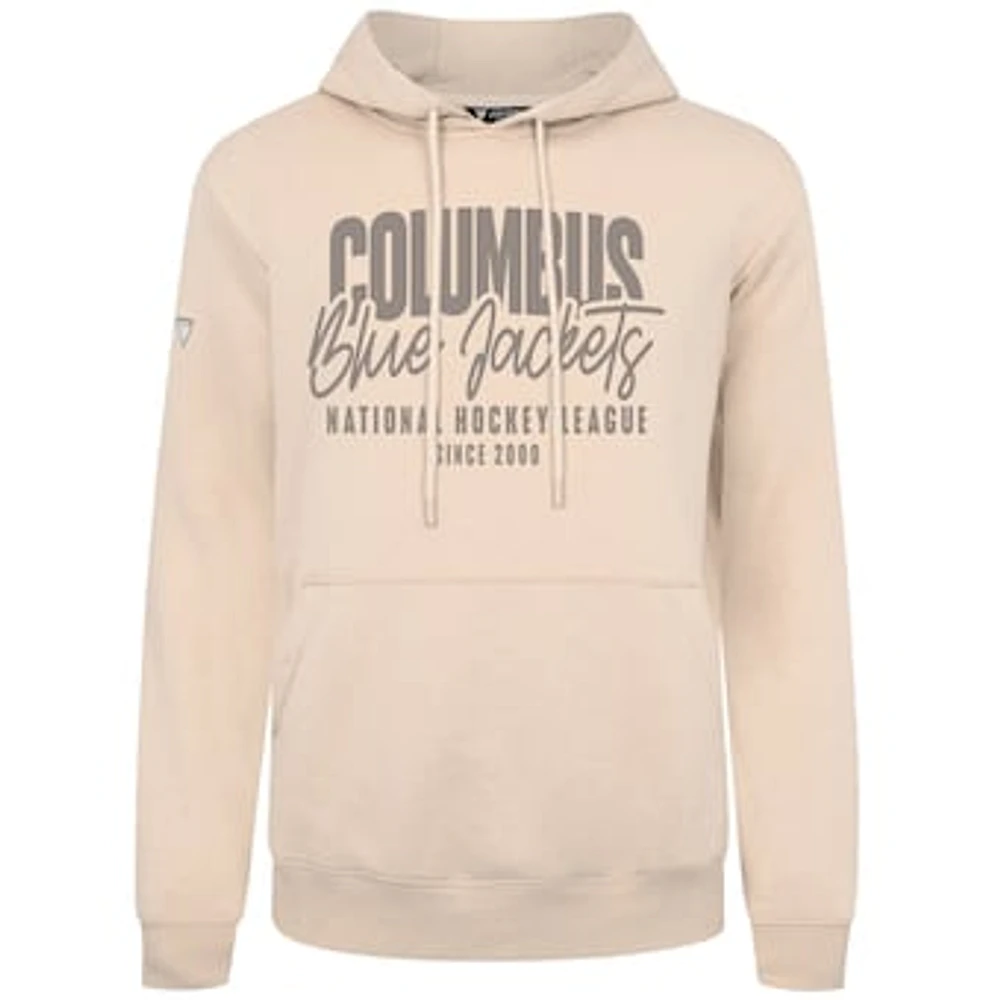 Men's Levelwear Khaki Columbus Blue Jackets Podium Response Pullover Hoodie