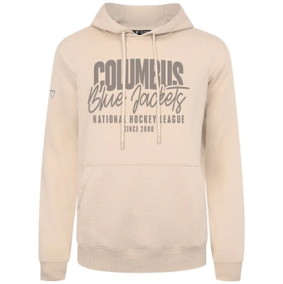 Men's Levelwear Khaki Columbus Blue Jackets Podium Response Pullover Hoodie