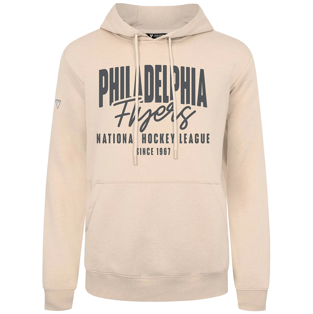 Men's Levelwear Khaki Philadelphia Flyers Podium Response Pullover Hoodie