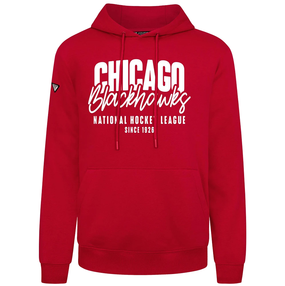 Men's Levelwear Chicago Blackhawks Podium Response Pullover Hoodie