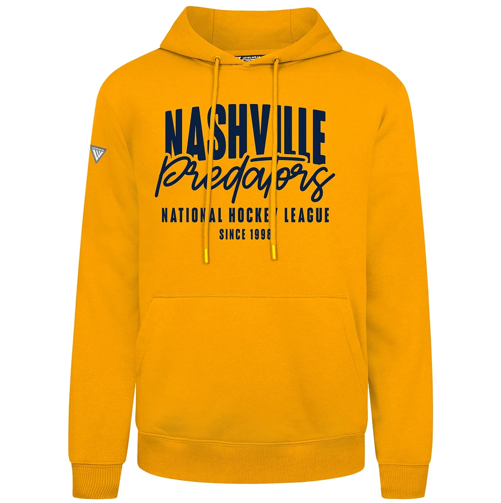 Men's Levelwear Gold Nashville Predators Podium Response Pullover Hoodie