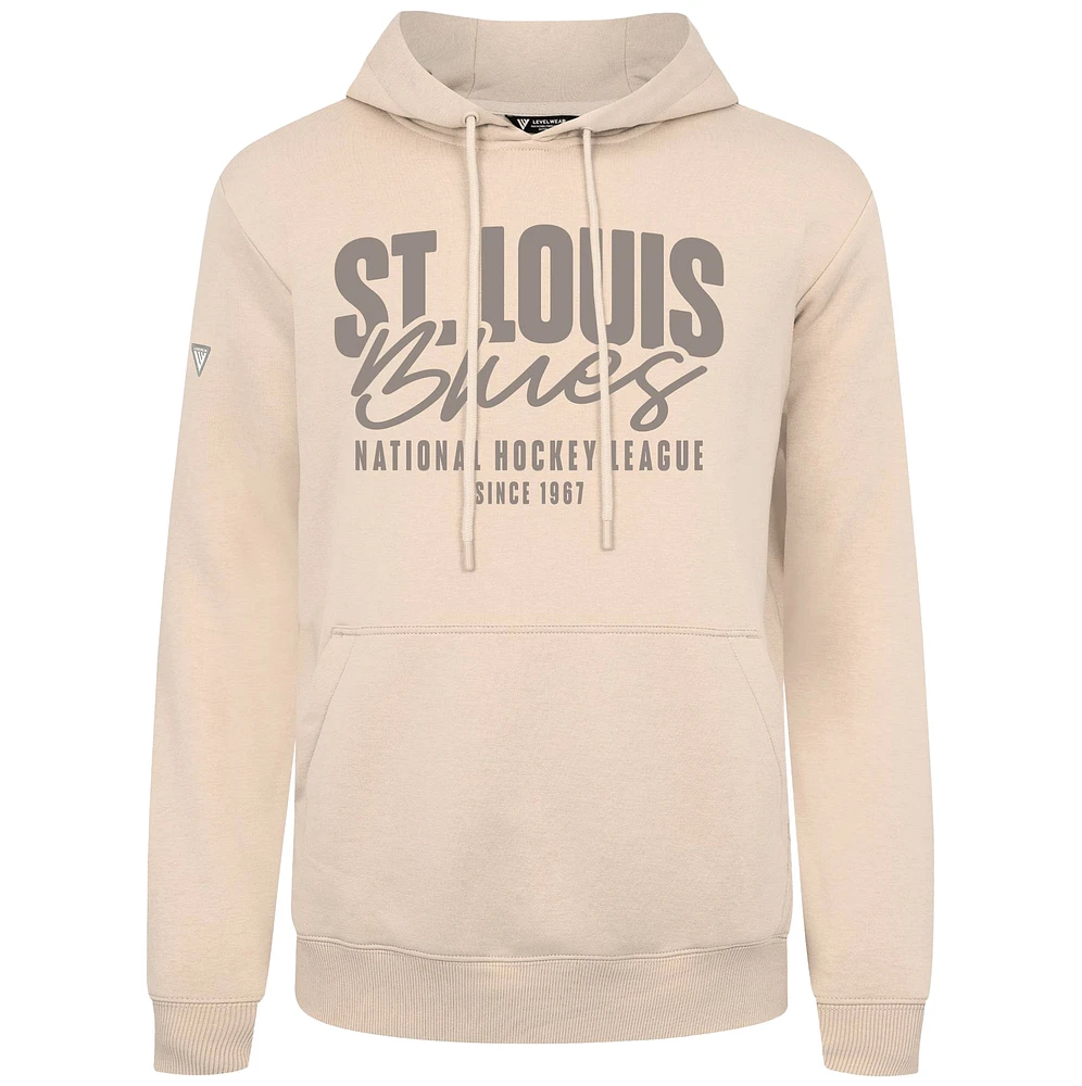 Men's Levelwear Khaki St. Louis Blues Podium Response Pullover Hoodie