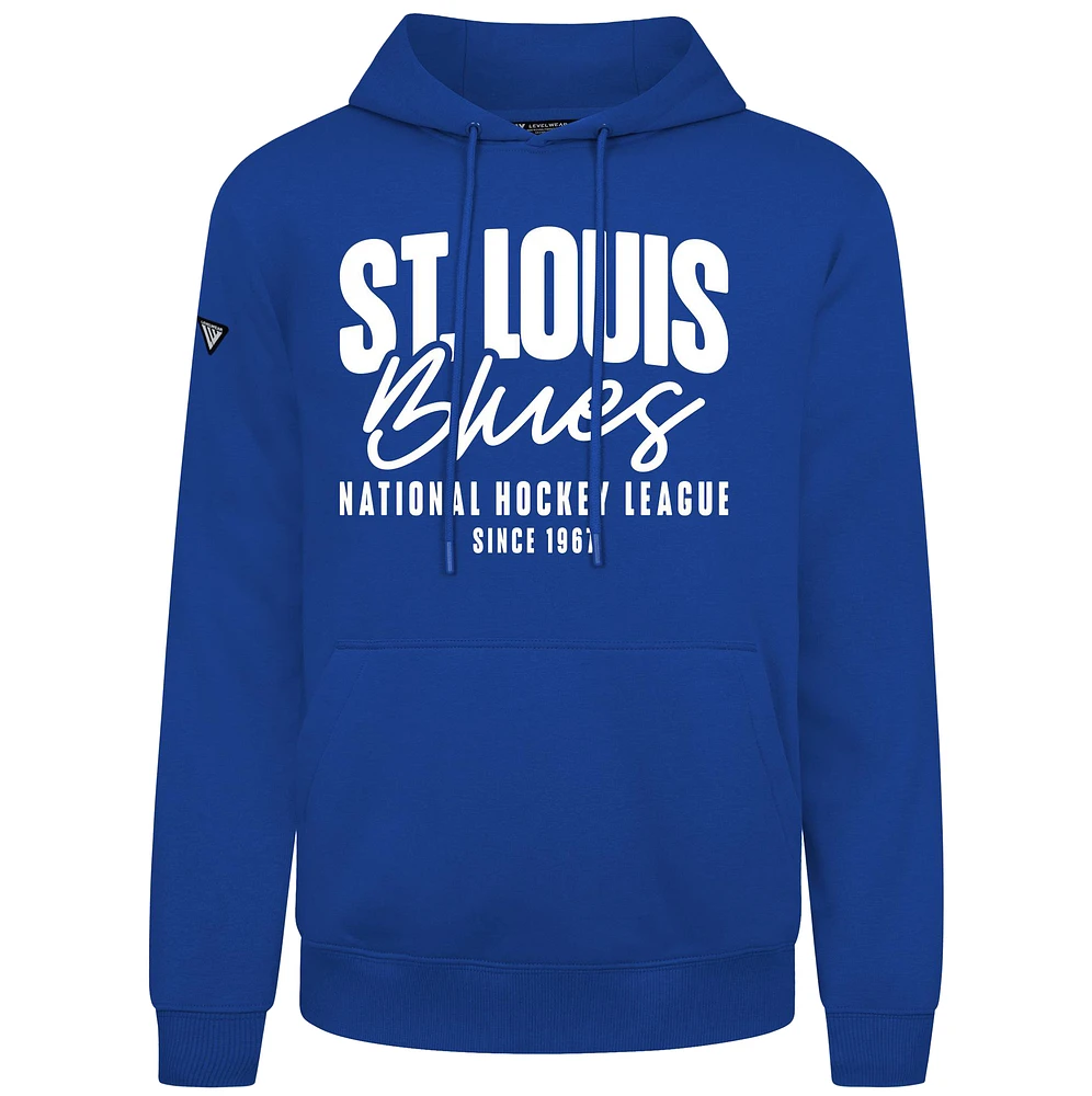 Men's Levelwear Royal St. Louis Blues Podium Response Pullover Hoodie