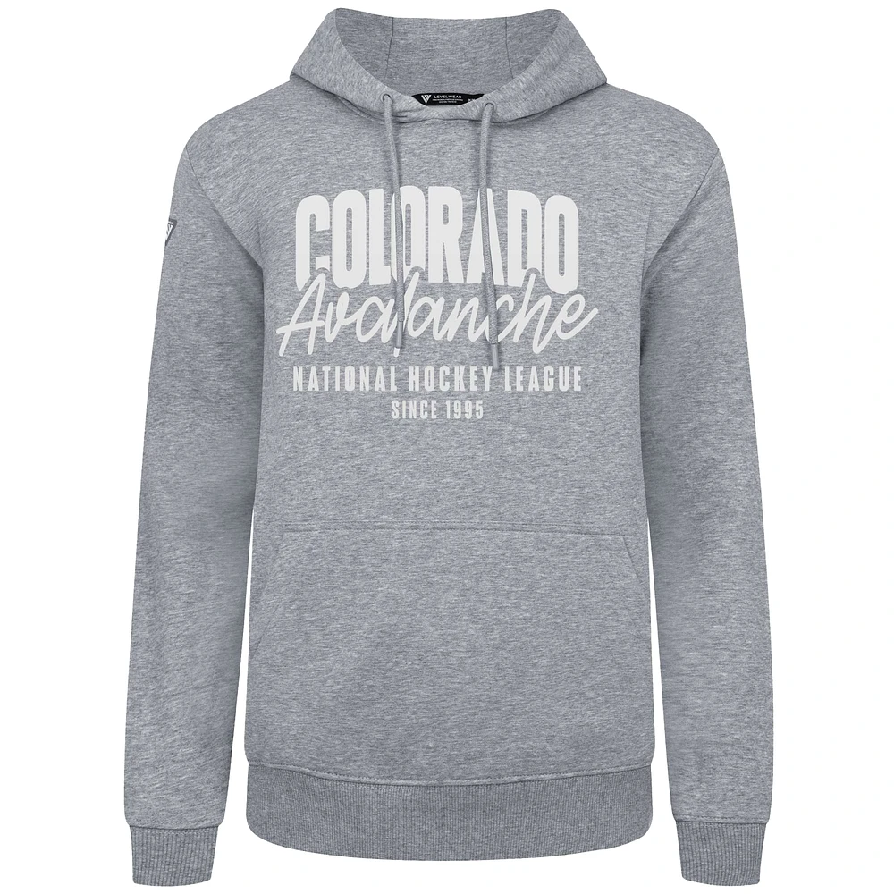 Men's Levelwear Gray Colorado Avalanche Podium Response Pullover Hoodie