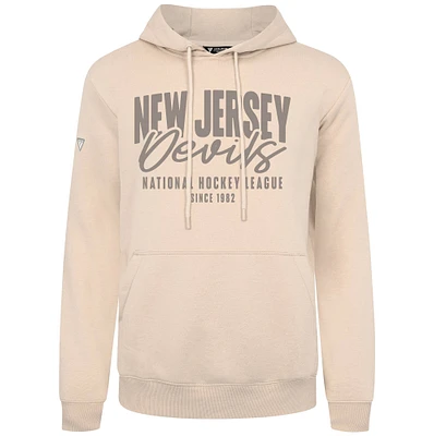 Men's Levelwear Khaki New Jersey Devils Podium Response Pullover Hoodie