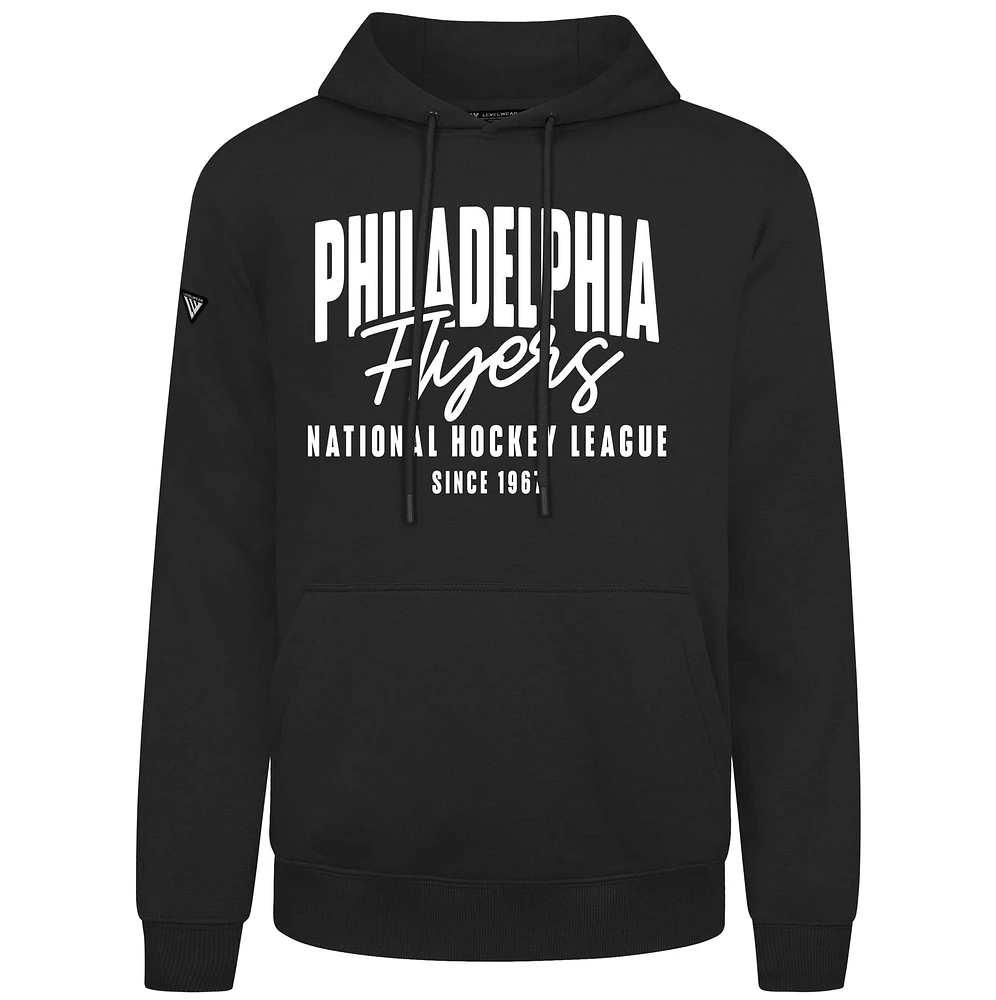 Men's Levelwear Black Philadelphia Flyers Podium Response Pullover Hoodie