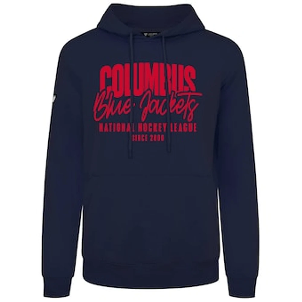 Men's Levelwear Navy Columbus Blue Jackets Podium Response Pullover Hoodie