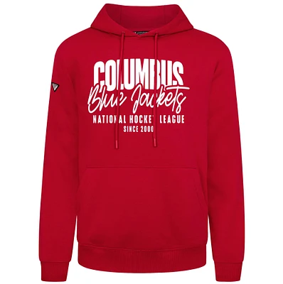 Men's Levelwear Red Columbus Blue Jackets Podium Response Pullover Hoodie