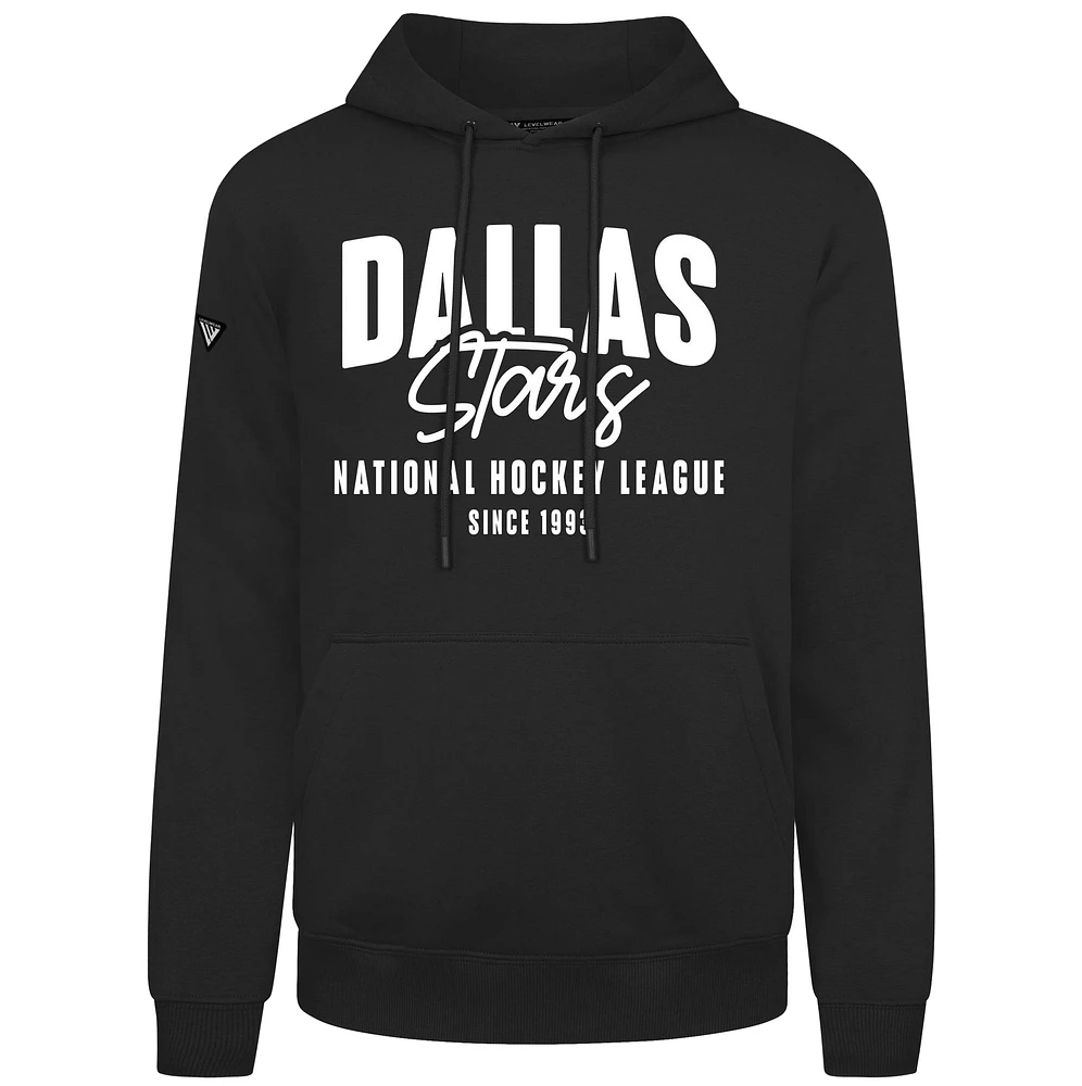 Men's Levelwear Black Dallas Stars Podium Response Pullover Hoodie
