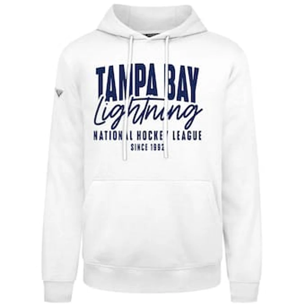 Men's Levelwear White Tampa Bay Lightning Podium Response Pullover Hoodie