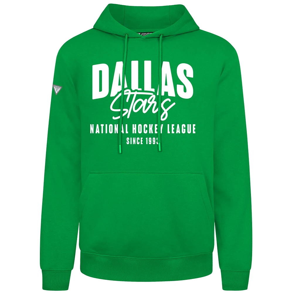Men's Levelwear Green Dallas Stars Podium Response Pullover Hoodie