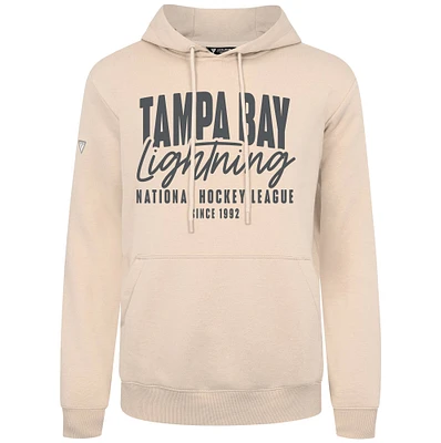 Men's Levelwear Khaki Tampa Bay Lightning Podium Response Pullover Hoodie