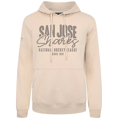 Men's Levelwear Khaki San Jose Sharks Podium Response Pullover Hoodie