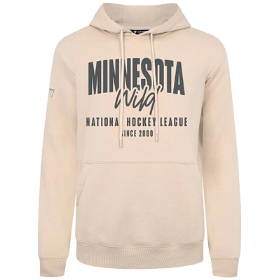 Men's Levelwear Khaki Minnesota Wild Podium Response Pullover Hoodie