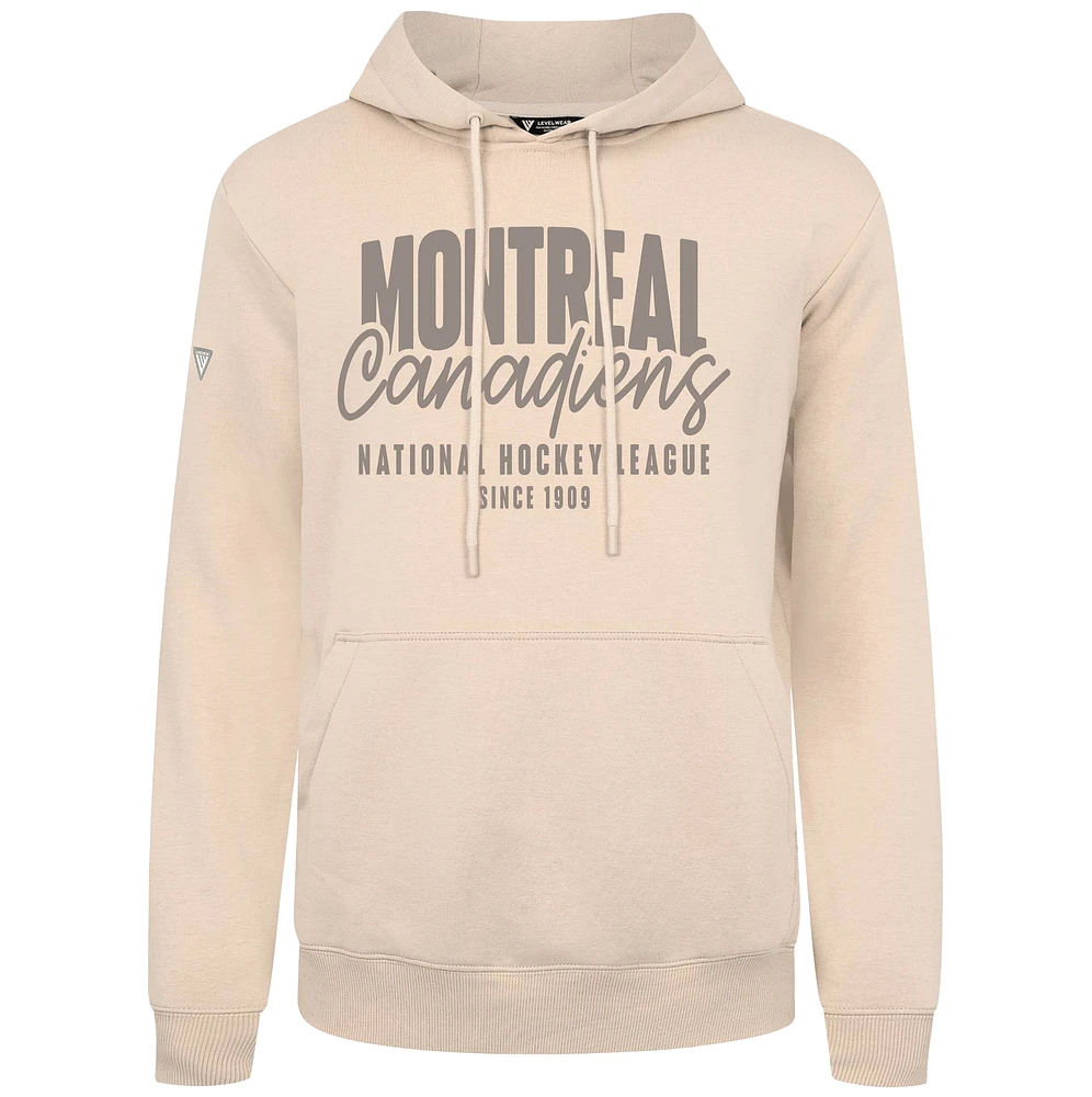 Men's Levelwear Khaki Montreal Canadiens Podium Response Pullover Hoodie