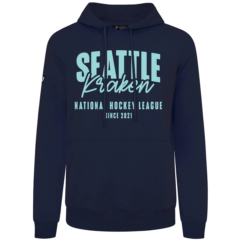 Men's Levelwear Deep Sea Blue Seattle Kraken Podium Response Pullover Hoodie