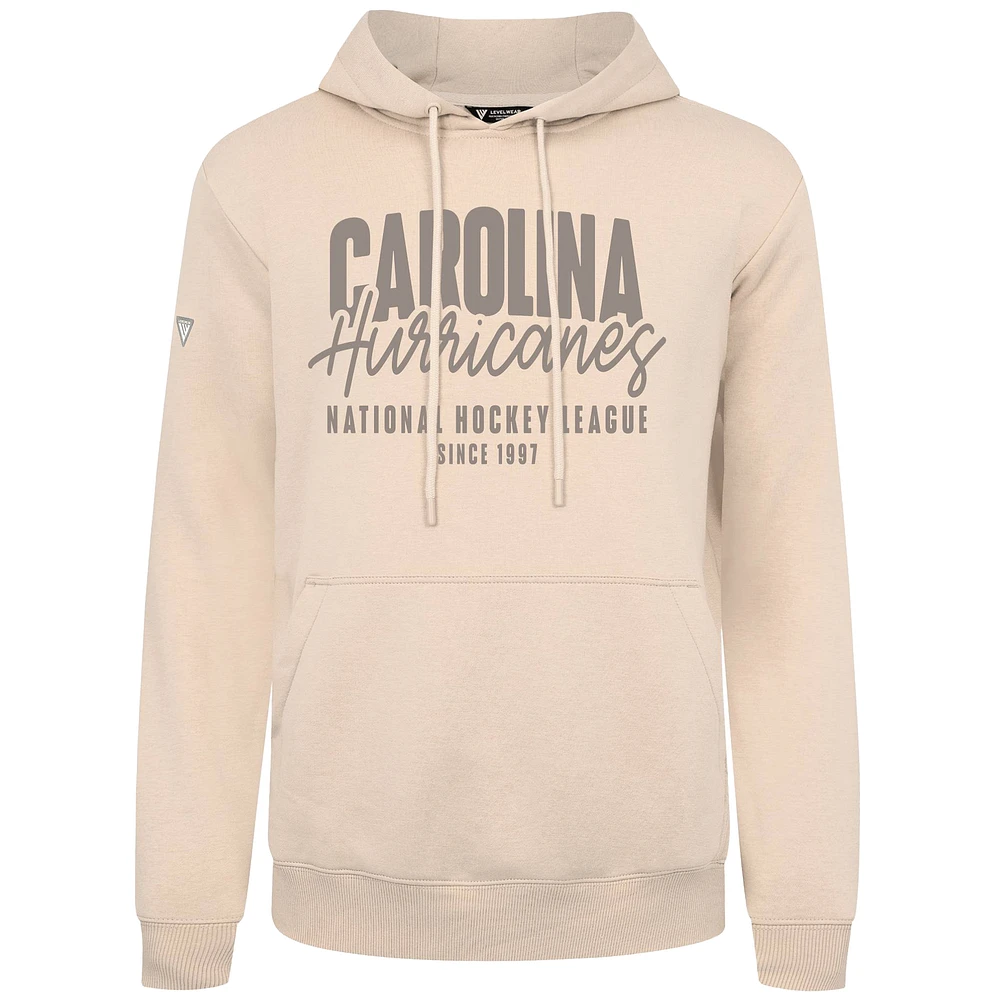 Men's Levelwear Khaki Carolina Hurricanes Podium Response Pullover Hoodie