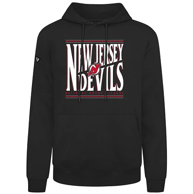 Men's Levelwear Black New Jersey Devils Podium Powerhouse Pullover Hoodie