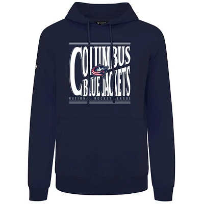 Men's Levelwear Navy Columbus Blue Jackets Podium Powerhouse Pullover Hoodie