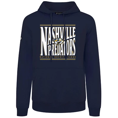 Men's Levelwear Navy Nashville Predators Podium Powerhouse Pullover Hoodie