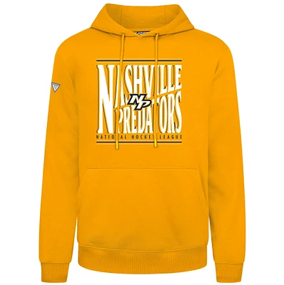 Men's Levelwear Gold Nashville Predators Podium Powerhouse Pullover Hoodie