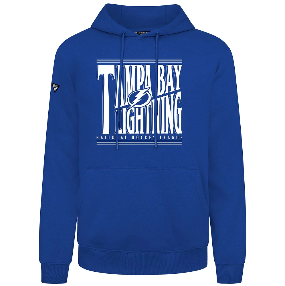 Men's Levelwear Royal Tampa Bay Lightning Podium Powerhouse Pullover Hoodie