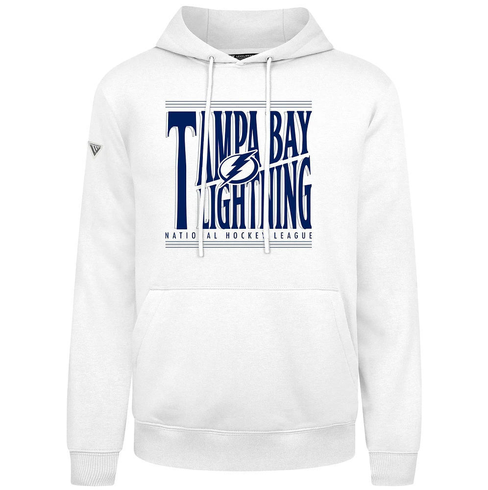Men's Levelwear White Tampa Bay Lightning Podium Powerhouse Pullover Hoodie