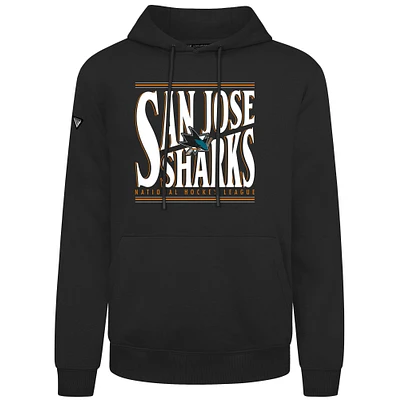 Men's Levelwear Black San Jose Sharks Podium Powerhouse Pullover Hoodie