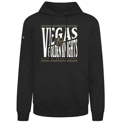 Men's Levelwear Black Vegas Golden Knights Podium Powerhouse Pullover Hoodie