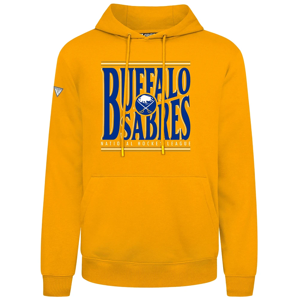 Men's Levelwear Gold Buffalo Sabres Podium Powerhouse Pullover Hoodie