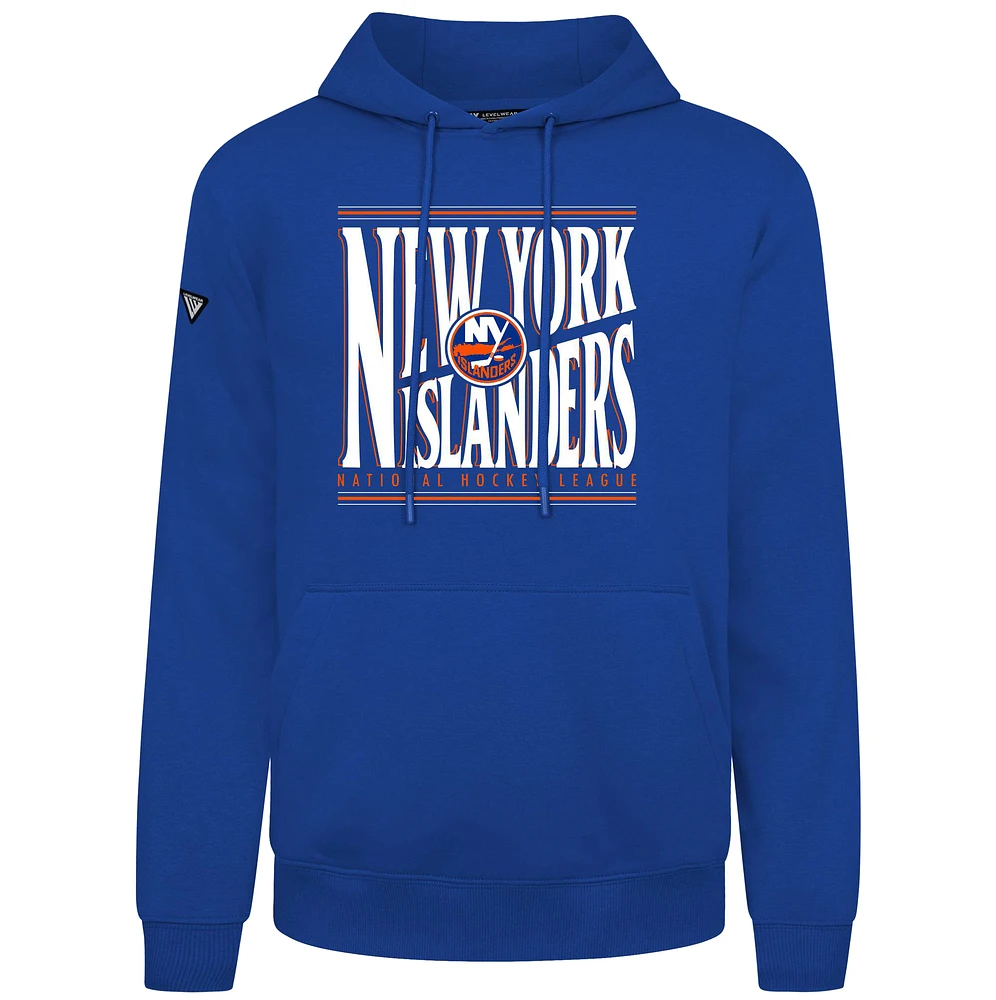 Men's Levelwear Royal New York Islanders Podium Powerhouse Pullover Hoodie
