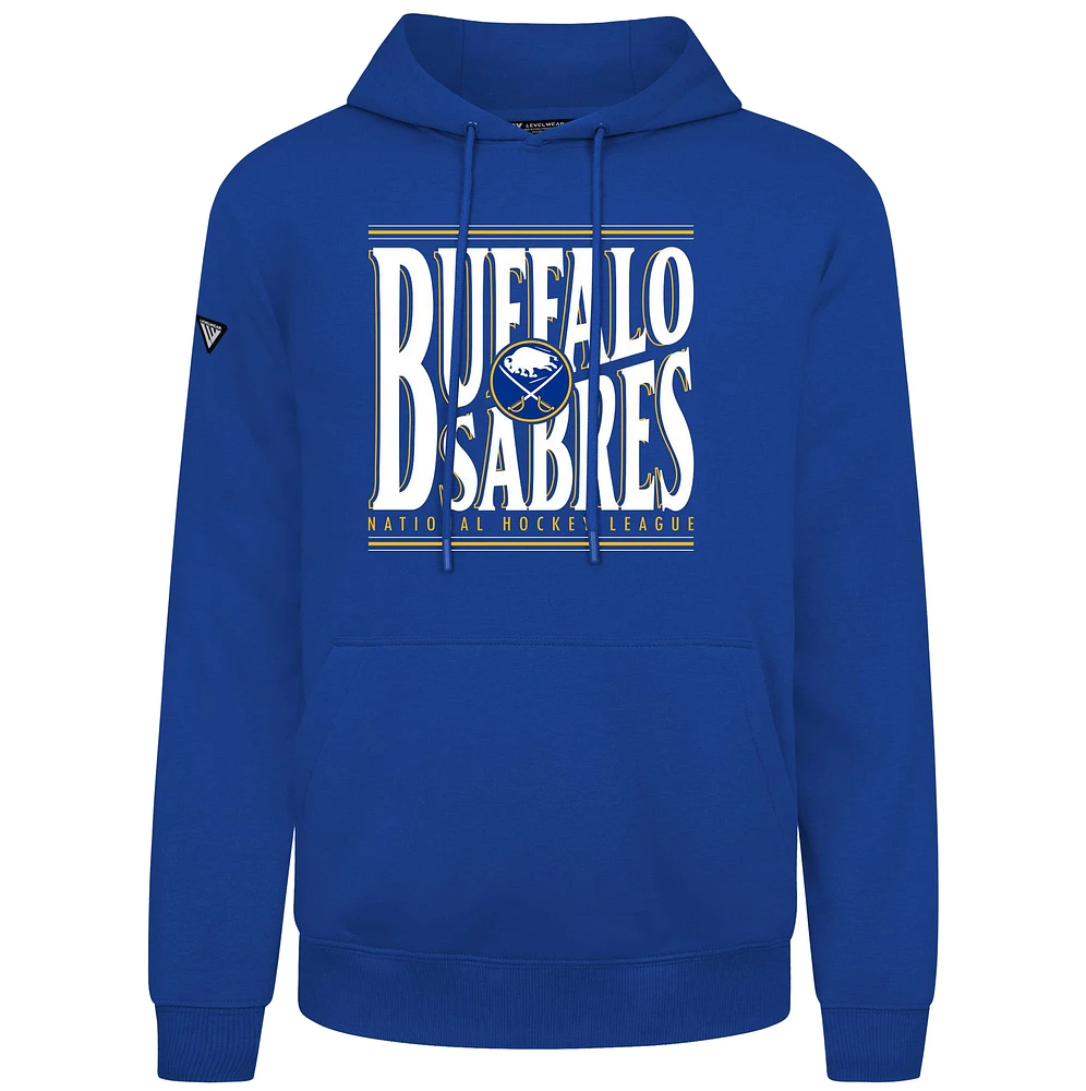 Men's Levelwear Royal Buffalo Sabres Podium Powerhouse Pullover Hoodie
