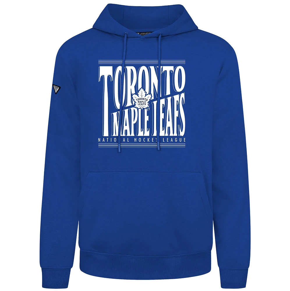 Men's Levelwear Royal Toronto Maple Leafs Podium Powerhouse Pullover Hoodie