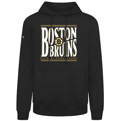 Men's Levelwear Black Boston Bruins Podium Powerhouse Pullover Hoodie