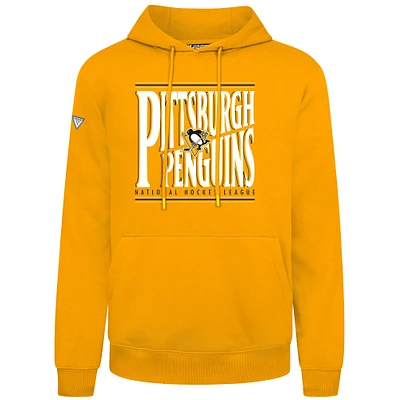 Men's Levelwear Gold Pittsburgh Penguins Podium Powerhouse Pullover Hoodie