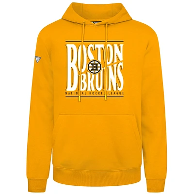 Men's Levelwear Gold Boston Bruins Podium Powerhouse Pullover Hoodie
