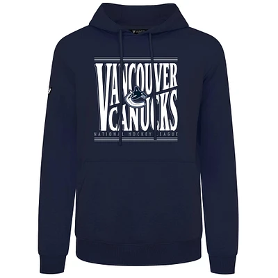 Men's Levelwear Navy Vancouver Canucks Podium Powerhouse Pullover Hoodie
