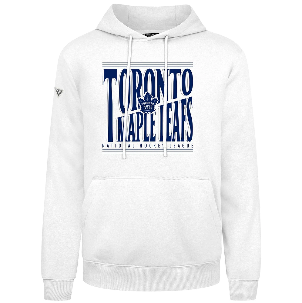 Men's Levelwear White Toronto Maple Leafs Podium Powerhouse Pullover Hoodie