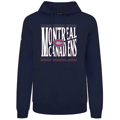 Men's Levelwear Navy Montreal Canadiens Podium Powerhouse Pullover Hoodie