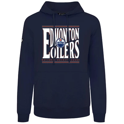 Men's Levelwear Navy Edmonton Oilers Podium Powerhouse Pullover Hoodie