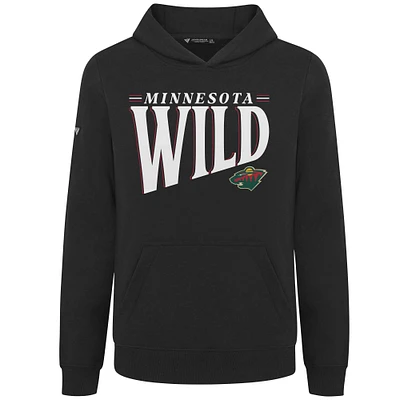 Youth Levelwear Black Minnesota Wild Jr Podium Tally Pullover Hoodie