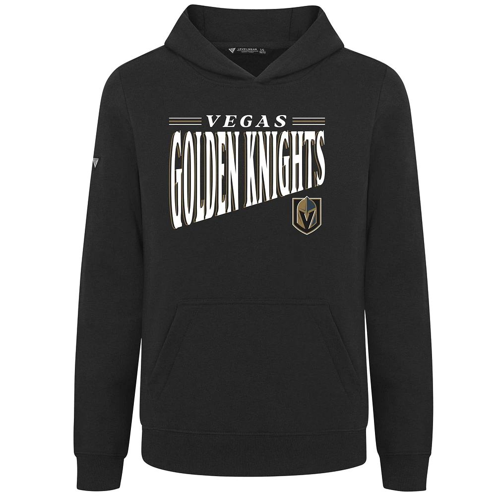 Youth Levelwear Black Vegas Golden Knights Jr Podium Tally Pullover Hoodie
