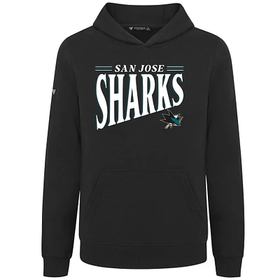 Youth Levelwear Black San Jose Sharks Jr Podium Tally Pullover Hoodie