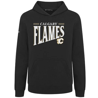 Youth Levelwear Black Calgary Flames Jr Podium Tally Pullover Hoodie