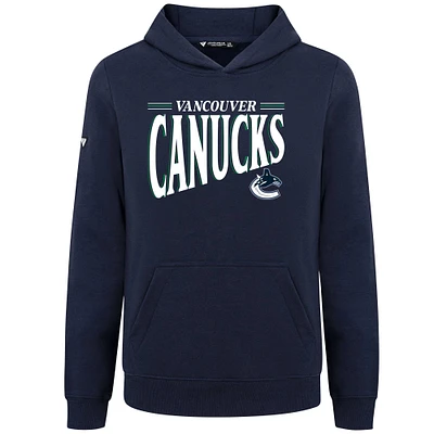 Youth Levelwear Navy Vancouver Canucks Jr Podium Tally Pullover Hoodie
