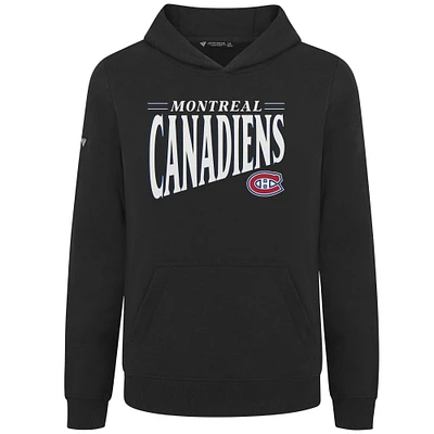 Youth Levelwear Black Montreal Canadiens Jr Podium Tally Pullover Hoodie