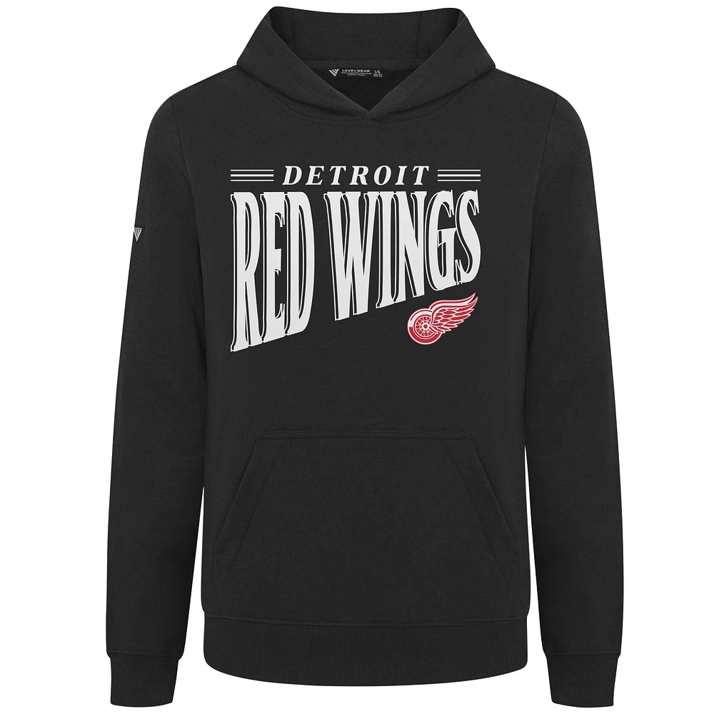 Youth Levelwear Black Detroit Red Wings Jr Podium Tally Pullover Hoodie